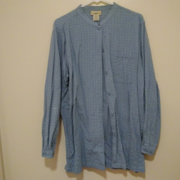 TravelSmith | Tops | Blue Textured Button Down Tunic In Women | Poshmark